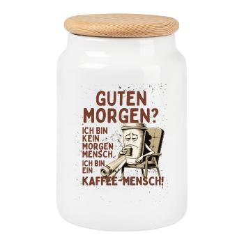No Morning Person – Camiseta humoristique Coffee Man - Boîte à biscuits avec couvercle en bois - blanc - Devant