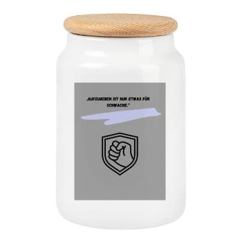 Symbole motivant de la pression de protection - Boîte à biscuits avec couvercle en bois - blanc - Devant