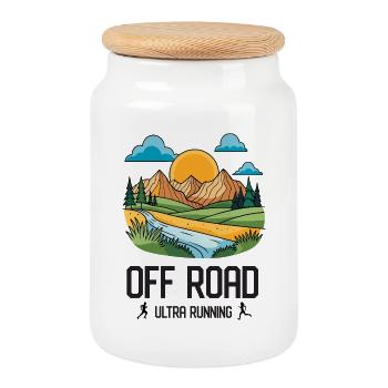 Ultra Running - Off Road - Cookie Jar with Wooden Lid - white - Front