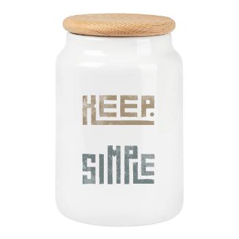 Motivational Message and Encouragement - Cookie Jar with Wooden Lid - white - Front