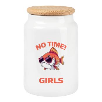 Fish Fisherman Angler Sayings Fishing Fishing Fish - Cookie Jar with Wooden Lid - white - Front