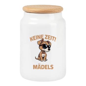 No time I have to go to my girls - Dog saying - Cookie Jar with Wooden Lid - white - Front