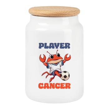 Fußball Sternzeichen Krebs Horoskop Player Cancer - Keksdose mit Holzdeckel - Weiß - Vorne