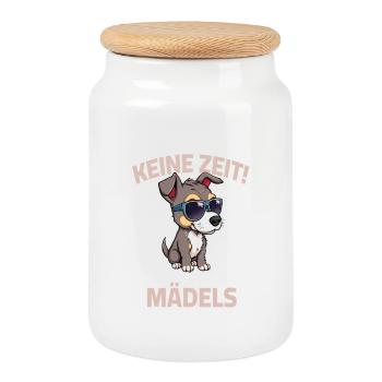 Dog owner sayings No time I have to girls - Cookie Jar with Wooden Lid - white - Front