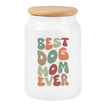 Best Dog Mom Ever Autumn - Cookie Jar with Wooden Lid - white - Front
