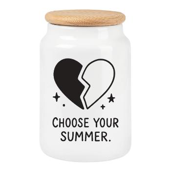 Choose Your Summer – Broken Heart - Cookie Jar with Wooden Lid - white - Front