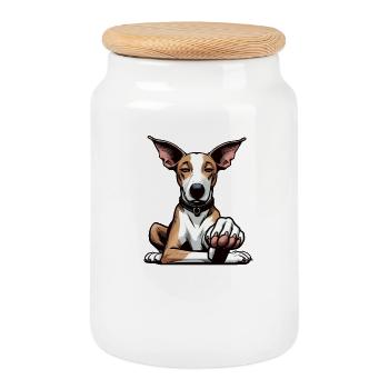 Talk To The Paw Podenco Podencoliebhaber Podencos - Keksdose mit Holzdeckel - Weiß - Vorne