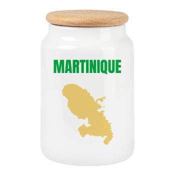 Martinique – West Indies T-shirt - Cookie Jar with Wooden Lid - white - Front