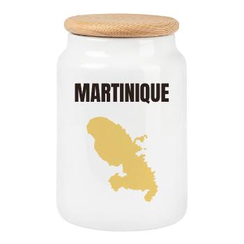 Martinique - West Indies T-shirt - Cookie Jar with Wooden Lid - white - Front