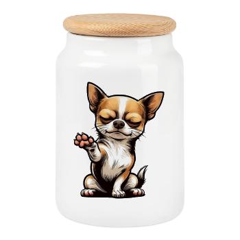 Chihuahua Chihuahua Propriétaire Chihuahua Propriétaire Chihuahua Propriétaire Chi - Boîte à biscuits avec couvercle en bois - blanc - Devant