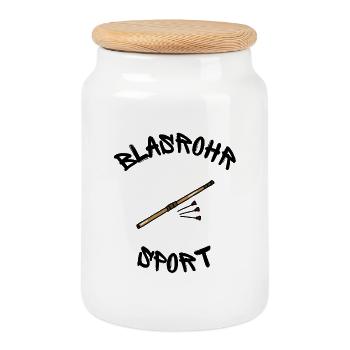 Blasrohr Sport - T-shirts, mugs and more! - Cookie Jar with Wooden Lid - white - Front