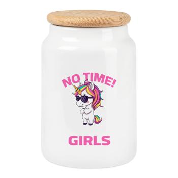 Einhorn Girls Spruch Sonnenbrille Cool Unicorn - Keksdose mit Holzdeckel - Weiß - Vorne