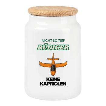 Nicht so Tief Rudiger Flug - Keksdose mit Holzdeckel - Weiß - Vorne