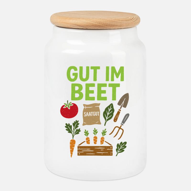 Gut im Beet - Spruch Gemüse, Garten, Obst, Blumen - Keksdose mit Holzdeckel - Weiß