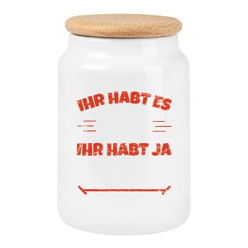 Humor Spruch Ihr Habt Es Echt Gut Ihr Habt Ja Mich - Keksdose mit Holzdeckel - Weiß - Vorne
