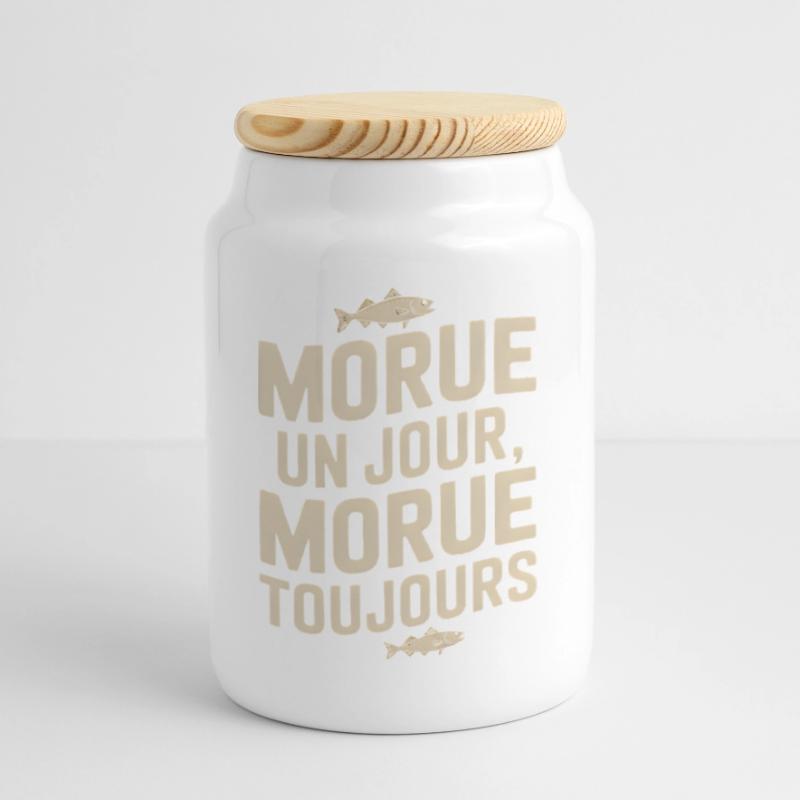 Once cod Cod Cookie Jar with Wooden Lid