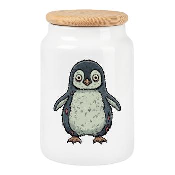 Halloween Pinguin Zombie Untot Oktober Hexenfest - Keksdose mit Holzdeckel - Weiß - Vorne