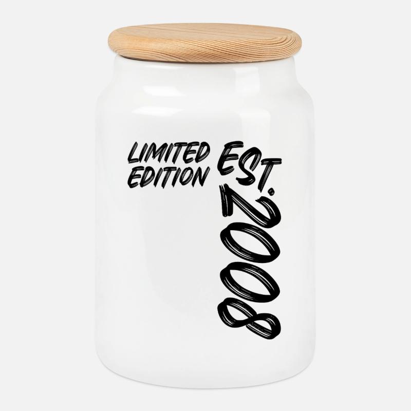 Limited Edition Est. 2008 - Keksdose mit Holzdeckel - Weiß