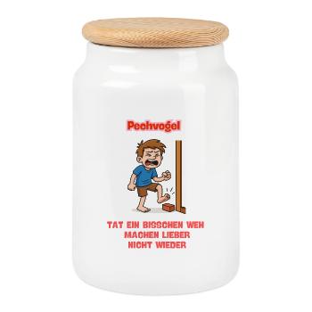 Scène de la porte malchanceuse - Boîte à biscuits avec couvercle en bois - blanc - Devant