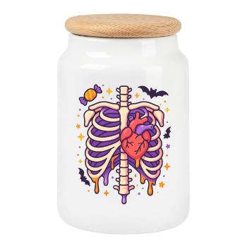 Anatomy Gothic Thoracic Cage - Cookie Jar with Wooden Lid - white - Front