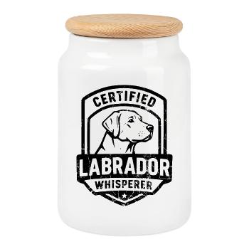 Chemise Labrador Retriever pour les vrais fans de chiens - Boîte à biscuits avec couvercle en bois - blanc - Devant