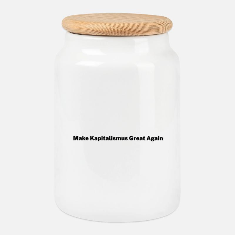 Make Kapitalism Great Again - Keksdose mit Holzdeckel - Weiß