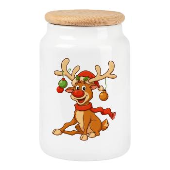 T-shirt de Noël Cadeaux pour femmes pour lui drôle - Boîte à biscuits avec couvercle en bois - blanc - Devant