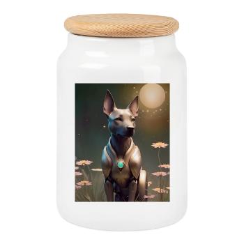 GBC galaxy guard dog - Cookie Jar with Wooden Lid - white - Front