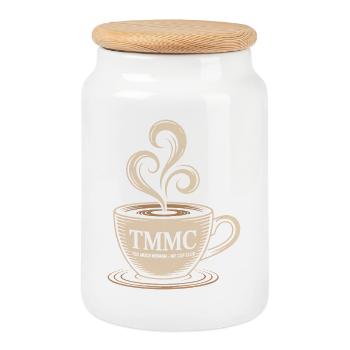 TMMC Too Much Woman My Cup Club Coffee - Cookie Jar with Wooden Lid - white - Front