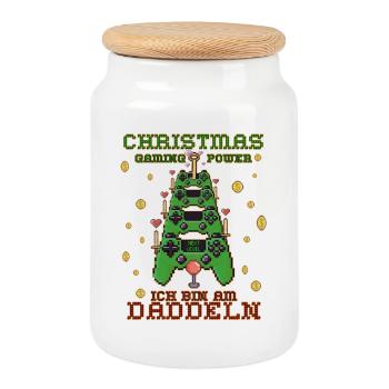 Noël des jeux - Boîte à biscuits avec couvercle en bois - blanc - Devant