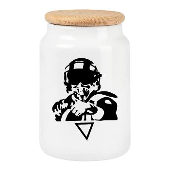 pilot - Cookie Jar with Wooden Lid - white - Front