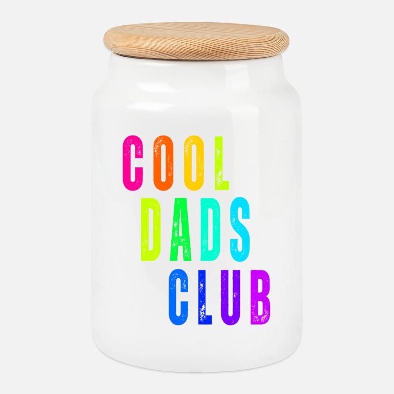 Dads Club Regenbogen Design - Keksdose mit Holzdeckel - Weiß