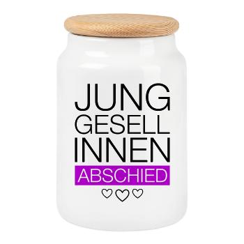 Junggesellinnen Abschied Herz - Keksdose mit Holzdeckel - Weiß - Vorne