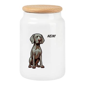Pas de Weimaraner Weimaraner Amoureux Weimaraner Weimaraner Chien - Boîte à biscuits avec couvercle en bois - blanc - Devant