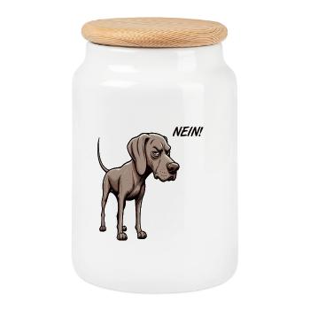 Pas de Weimaraner Weimaraner Amoureux Weimaraner Weimaraner Chien - Boîte à biscuits avec couvercle en bois - blanc - Devant