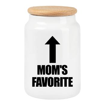 Enfant préféré Chéri de maman Je suis le préféré de maman - Boîte à biscuits avec couvercle en bois - blanc - Devant
