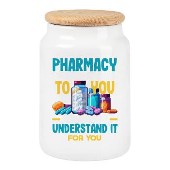 Apotheker Pharmazeutisch-technischer - Keksdose mit Holzdeckel - Weiß - Vorne