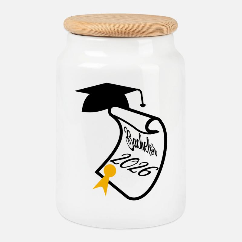 Bachelor 2026 - Cookie Jar with Wooden Lid - white