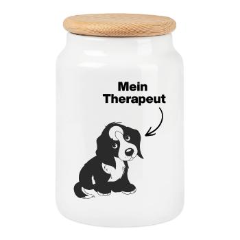 MON CHIEN EST MON THÉRAPEUTE ! 🐶 ÂME D’AMOUREUSE DE CHIEN - Boîte à biscuits avec couvercle en bois - blanc - Devant