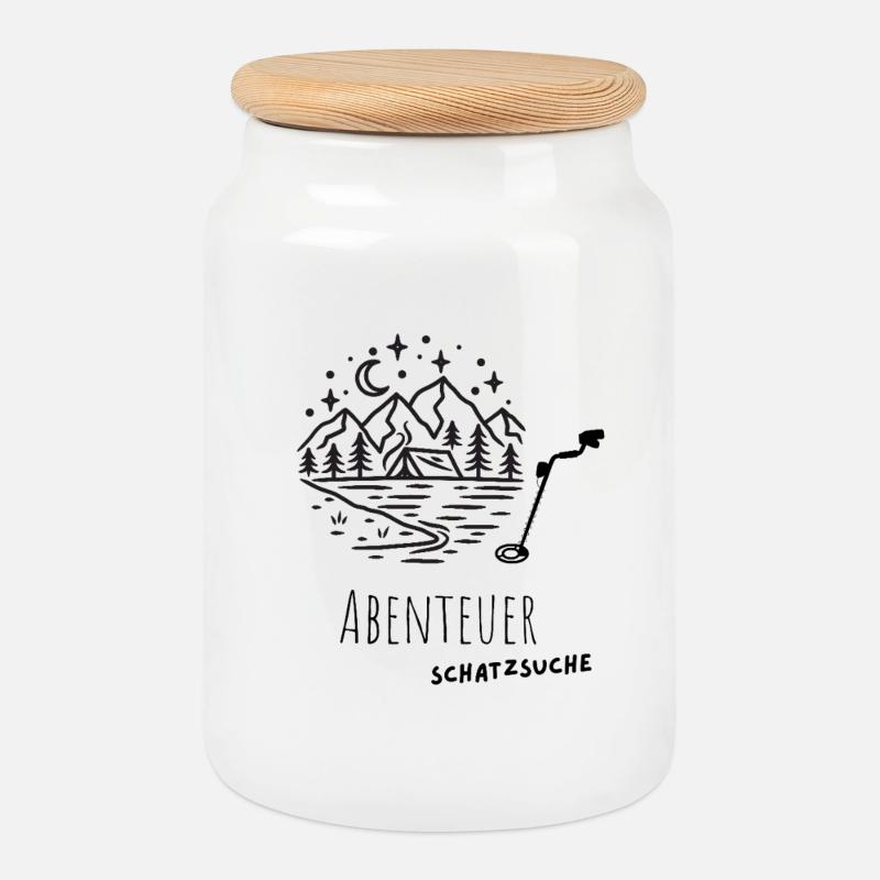 Abenteuer_Schatzsuche_Wald - Keksdose mit Holzdeckel - Weiß