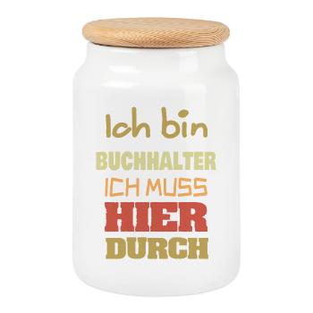 Buchhalter als Beruf - Keksdose mit Holzdeckel - Weiß - Vorne