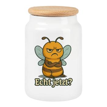 Bee Really now - Cookie Jar with Wooden Lid - white - Front