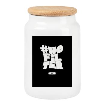 Kein Filter – Urban Graphics - Keksdose mit Holzdeckel - Weiß - Vorne
