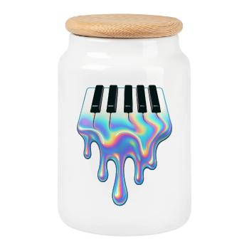 Liquid Piano: Musical Fusion - Cookie Jar with Wooden Lid - white - Front