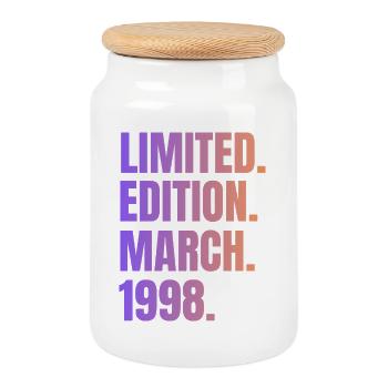 Édition Limitée Mars 1998 - Boîte à biscuits avec couvercle en bois - blanc - Devant