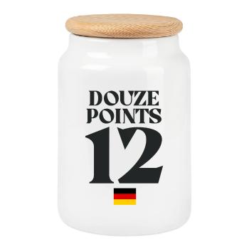 Dozen Points 12 Germany Eurovision - Cookie Jar with Wooden Lid - white - Front