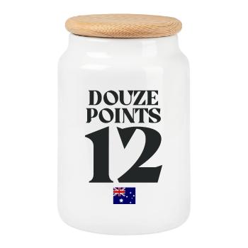 Twelve Points Australia Eurovision  - Cookie Jar with Wooden Lid - white - Front