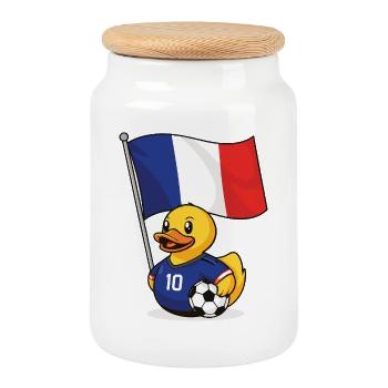 France Football Shirt for Fans - Cookie Jar with Wooden Lid - white - Front