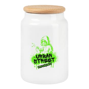 Urban Street Pro Concept Neon - Boîte à biscuits avec couvercle en bois - blanc - Devant