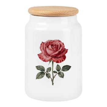 Pink Scarlet Vintage Minimal - Keksdose mit Holzdeckel - Weiß - Vorne